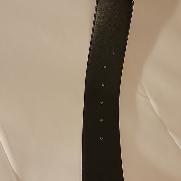 Vintage Wide Tracy Maxwell Black Gen Pig Suede Belt Gold Tone Buckle GUC Large - Picture 8 of 16